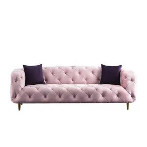 Desain Baru Indah Merah Muda Modern Murah Kain Kursi Sofa Pengantin Laki-laki Furnitur Ruang Tamu Modern Antik Merah Muda Menggunakan Tempat Duduk