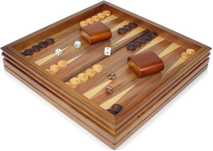 Juego de ajedrez y Damas de 18 pulgadas con incrustaciones de nogal, con almacenamiento - Product Image 2