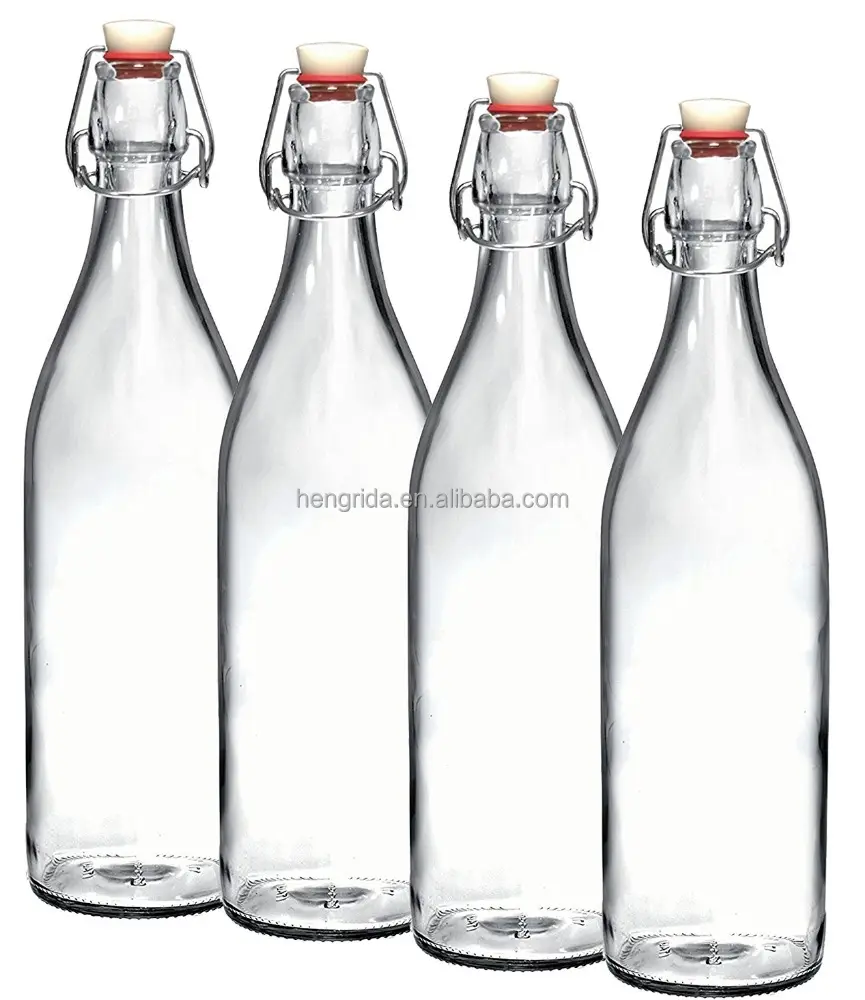 Botol Atas Ayunan 32Oz Kaca untuk Jus Air Minyak 750Ml Botol Atas Ayunan Kaca Bening Kapasitas Besar, Harga Rendah, Kaca Kualitas Baik