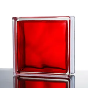 Hollow cheap colored square clear art building solid glass block