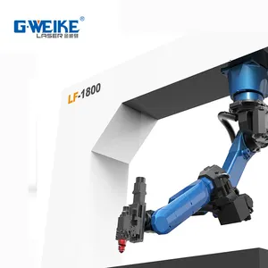 6 eksen Fanuc kontrol sistemi 3D Robot kol Fiber lazer kesim makinesi LF1800