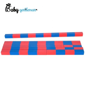 Set di Barre Frazionarie in Legno Rosso e Blu Montessori, Ausilio Didattico per l'Apprendimento della <span class=keywords><strong>Matematica</strong></span> per Bambini Z12071F - Product Image 5