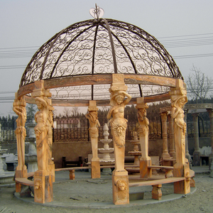Large Size Natural <strong>Stone</strong> Sunset Red Marble <strong>Garden</strong> Gazebo Pavilion <strong>for</strong> Park Restaurant <strong>Ornament</strong> - Product Image 1