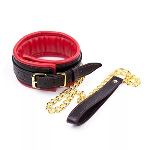 Giocattoli Fetish rosa Bondage collo corsetto collare con catene di metallo per il gioco maschile <span class=keywords><strong>femminile</strong></span> strumenti Flirt adulti collare in pelle - Product Image 3