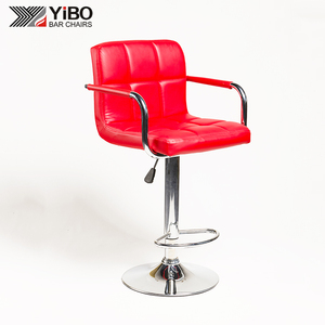 Tinggi Kembali dan Chrome Adjustable Kursi Bar dengan Pijakan Kaki Pu Kursi Bar - Product Image 2