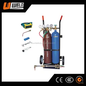 10L酸素アセチレンシリンダー付きポータブル冷凍ツールキットUW-1518-A