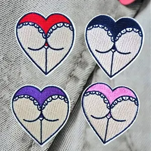 Patch brodé <span class=keywords><strong>sexy</strong></span> à appliquer au fer, patch brodé en forme de cœur pour veste, t-shirt, jean, patchs décoratifs à appliquer au fer - Product Image 1