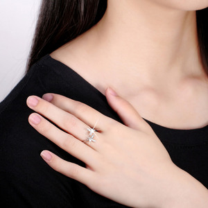 Rinntin Sr10 <span class=keywords><strong>Fancy</strong></span> Bướm Thiết Kế Cho Cô Gái Phụ Nữ Đồ Trang Sức Bling CZ Có Thể Điều Chỉnh 925 Sterling Silver Nhẫn Bạc - Product Image 5