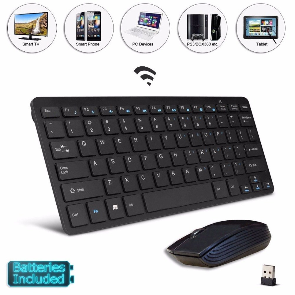 Set Tastiera E Mouse Wireless USB - Compatto, Silenzioso, Ergonomico, Compatibile Con PC, Laptop E Smart TV
