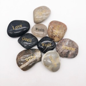 Galets gravés de haute qualité, pierre de jardin avec des <span class=keywords><strong>mots</strong></span> simples de détente, 30mm - Product Image 1