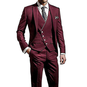 Costume Homme Haut de Gamme 3 Pièces Blazer à Un Bouton <span class=keywords><strong>Pantalon</strong></span> à Plis Droits <span class=keywords><strong>Violet</strong></span> Costume de Mariage pour Homme - Product Image 5