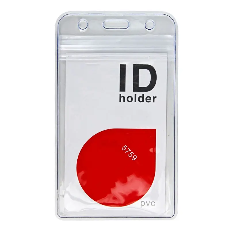Clear plastic id card holder soft pvc material waterproof vertical card holder