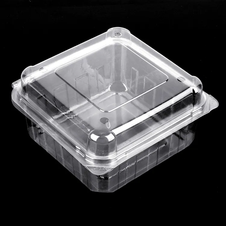 Fábrica ecológica de plástico transparente desechable fruta Clamshell Punnet contenedor/caja