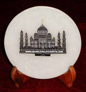 Plaque incrustée de marbre Taj Mahal Design - Product Image 1