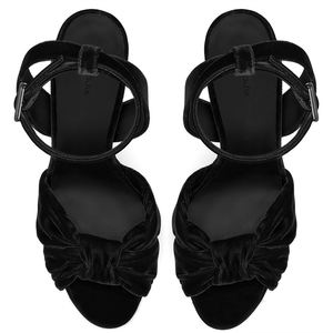 <span class=keywords><strong>Nero</strong></span> velluto piattaforme <span class=keywords><strong>tacco</strong></span> alto piattaforma sandali annodati cinturino <span class=keywords><strong>alla</strong></span> <span class=keywords><strong>caviglia</strong></span> tacchi grosso <span class=keywords><strong>tacco</strong></span> marrone estate festa Club donne scarpe 2019 - Product Image 4