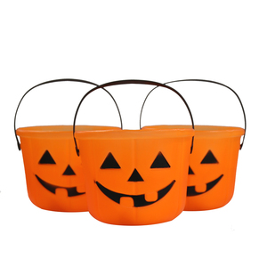   Cesta de Dulces de Calabaza para Halloween, Cesta de Dulces con Forma de Calabaza, Artículos para Fiestas de Halloween, Cubos de Calabaza con Asa - Product Image 1