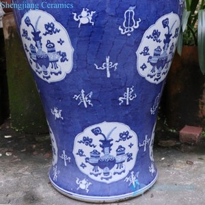 RYLU175-A-B-C-D <span class=keywords><strong>Jingdezhen</strong></span> porcelaine bleue et blanche avec couvercle stockage pot de gingembre en céramique décoration de la maison