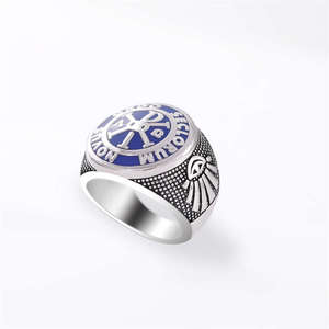 Los hombres de encargo es masón <span class=keywords><strong>anillo</strong></span> de <span class=keywords><strong>Plata</strong></span> de <span class=keywords><strong>Ley</strong></span> 925 <span class=keywords><strong>anillo</strong></span> de esmalte - Product Image 4