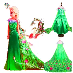 Vestido de película de Elsa y Anna para niños, Cosplay, Carnaval, HPC-3105