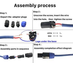 Audio <strong>Speaker</strong> <strong>Plug</strong> Twist Lock 4 Pin Pa66 <strong>Speaker</strong> Connector Adapter <strong>Plug</strong> - Product Image 4