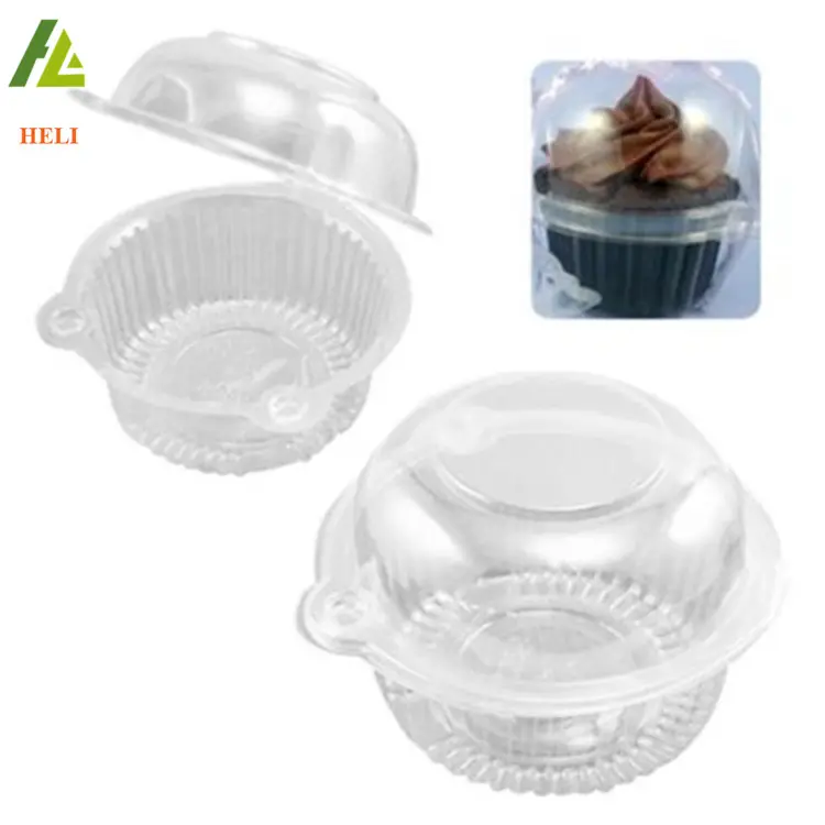 Temizle plastik tek bireysel Cupcake kutusu