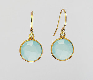 Boucles d'oreilles Aqua Calcedony en or vermeil - Product Image 1