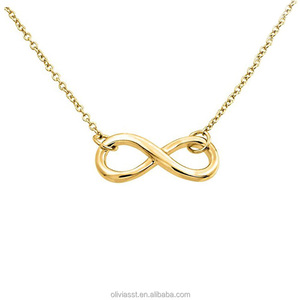 Collana <span class=keywords><strong>con</strong></span> <span class=keywords><strong>Nome</strong></span> Olivia e Simbolo Infinito Verticale <span class=keywords><strong>con</strong></span> Pietra Portafortuna, Placcata in Oro 18k, Gioiello Personalizzabile per Ragazze - Product Image 1