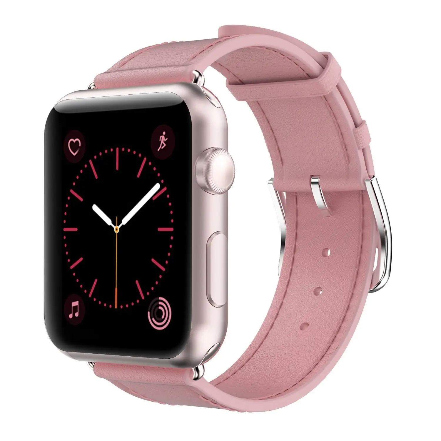 Voor Mooie Roze Lederen Apple Horloge Band 38mm
