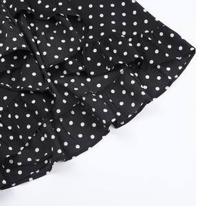 2018 Autunno Chiffon Maxi <span class=keywords><strong>Maniche</strong></span> <span class=keywords><strong>Lunghe</strong></span> Polka Dot Abito Corto Posteriore Lungo anteriore Dei Vestiti Delle Donne - Product Image 6