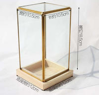Terrarium en verre géométrique clair, Rose préservée en verre doré, vente en gros