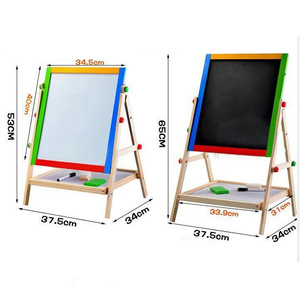 Kisd Enfants 2 en 1 Réglable Effaçable Magnétique Noir/<span class=keywords><strong>Blanc</strong></span> En Bois Chevalet <span class=keywords><strong>Craie</strong></span> Planche à Dessin - Product Image 3
