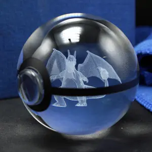 Luce Notturna LED 3D a Cristallo Laser di Charizard da Pokemon Go per Decorazione Desktop, Compleanno e Natale - Product Image 1