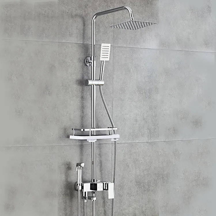 Хром Настенный осадков смеситель для душа комбинированный ручной душ скрытая система набор