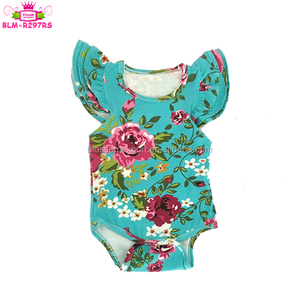 Estate manica corta neonato vestiti del bambino viola 2 strati cotone bambino volant manica svolazzante pagliaccetto del bambino 0-24 <span class=keywords><strong>mesi</strong></span> - Product Image 3