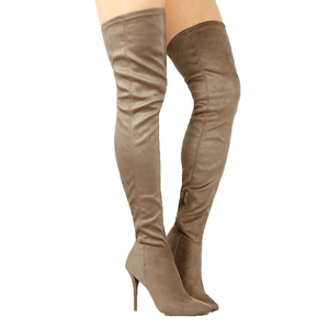 Handmade Sexy Ladies Faux Suede <strong>Thigh</strong> High Fetish <strong>Boots</strong> <strong>Women</strong> High Heel <strong>Boots</strong> - Product Image 6