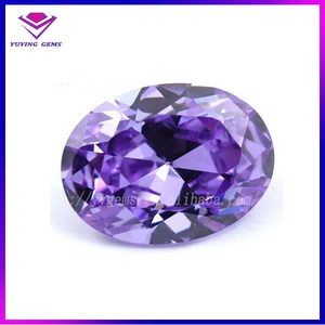 Violeta <span class=keywords><strong>oval</strong></span> cz cubic zirconia piedra gemas de alta calidad para la joyería de moda colgante - Product Image 1