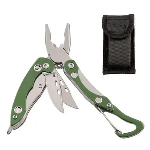 6 en 1 Multiherramientas Alicates plegables Camping Pesca Multi Herramientas Alicates Destornillador Bits Cuchillo Herramienta de mano de supervivencia