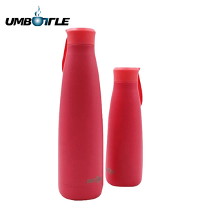 Bouteille d'eau isolée à bouche étroite thermos en acier inoxydable à <span class=keywords><strong>surface</strong></span> caoutchoutée pour filles - Product Image 5