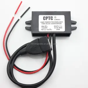 USB DC Converter Buck Module 12V 24V to 5V 3A 15W USB Output Power Adapter