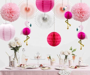 Lanternes tropicales à thème de flamand rose, nid d'abeille, fête, pompons, fleurs en papier, éventail en papier, pour décor d'été hawaïen, pièces - Product Image 6