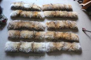 Venta al por mayor del color natural del precio real del coyote de la piel del ajuste del collar / de las tiras de la piel del l - Product Image 2