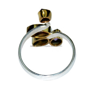 Anillo Solitario Marquesa Amatista Púrpura para Damas. Plata de Ley 925 con Oro de 18K Vermeil para Bodas y Fiestas - Product Image 3