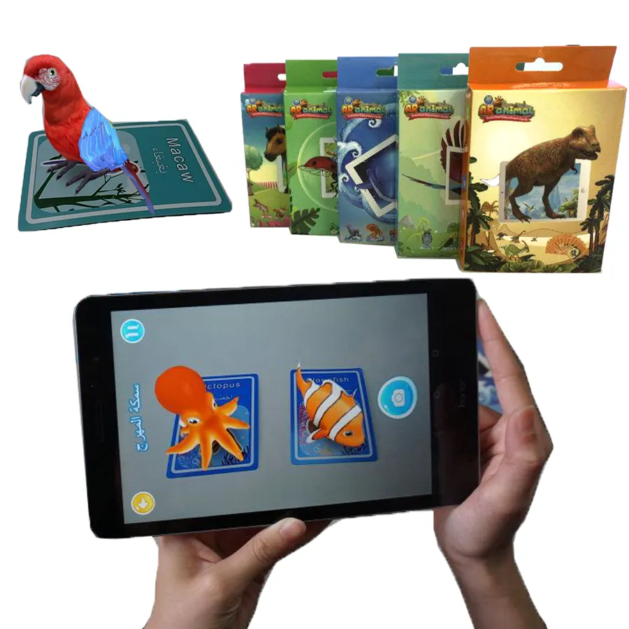 <span class=keywords><strong>Elektronik</strong></span> eğitim artırılmış gerçeklik AR kartları okul ve ev oyuncaklar çocuklar için öğrenme