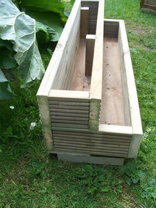 Macetero de jardín escalonado con dos niveles de <span class=keywords><strong>madera</strong></span> para cubierta, comedero de <span class=keywords><strong>madera</strong></span>, macetero de <span class=keywords><strong>madera</strong></span> - Product Image 5