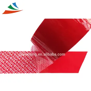 Бесплатная доставка обычай void открыть БОПП/Pet безопасности упаковочной ленты одно время ленты красный цвет 50 мм * 50 м/roll