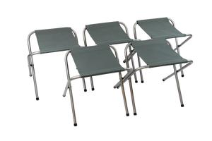 Tabouret pliable léger et portable pour le camping, la randonnée, le pique-nique, la chasse, la pêche, avec poteau en acier et tissu Oxford 600D gris - Product Image 6