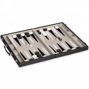 Classic Style Luxury Handmade PU Leather <strong>Travel</strong> <strong>Backgammon</strong> <strong>Set</strong> - Product Image 3