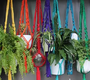 Handmade Dip Dyed Macrame Fabric <b>Plant</b> Hanger <b>Holder</b> Customized Color for Home Decoration - Product Image 1