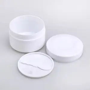 Tarro de Crema Cosmética de Plástico PP Blanco de 100ml, 200ml, 250ml, 300ml, 500ml con Cuchara y Anillo de Sellado / Envase para Crema Facial - Product Image 1