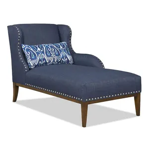 뜨거운 판매 편안한 블루 천으로 패브릭 현대 chaise 라운지